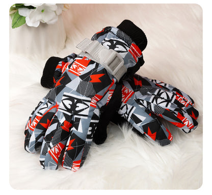 Barnhandskar Skid & Utomhus – Cartoon Vattentåliga Varma Mittens & Femfinger Unisex 2–10 År HX-01 2026
