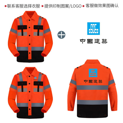 Work clothes suit long sleeve new polyester cotton wear-resistant breathable work clothes sanitation workshop auto repair engineering clothes Labor protective clothing
