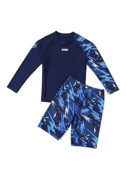 Pojkar Tvådelat Badset – UV-skydd Kortärm/Långärm med Huva Polyester 140–190 cm Badkläder Barn YYDS140 2026