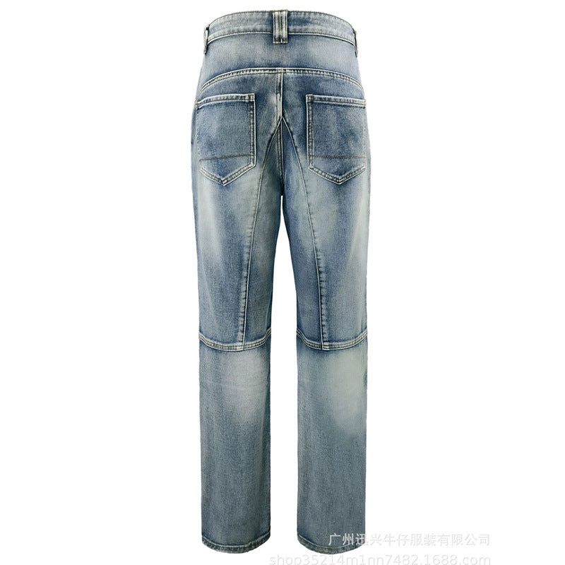 Motorcykeljeans Slim Fit Kevlar – Dubbel Dragkedja Skyddande Riding Jeans Blå S–XXXL 2026