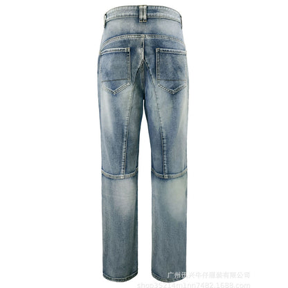 Motorcykeljeans Slim Fit Kevlar – Dubbel Dragkedja Skyddande Riding Jeans Blå S–XXXL 2026