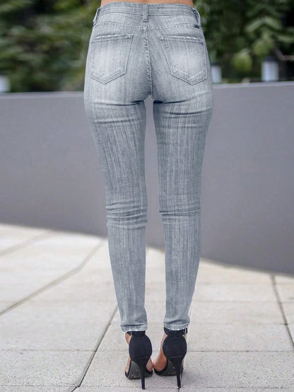 Summer Jeans for Women Ankle Length Denim Pencil Pants Zipper Fly Washing Slim Fit Pockets Streetwear Spring 2025 Slght Strech