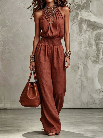 2026 Cross-Border Summer Hot-Selling Loose Casual Wide-Leg Pants European and American Retro Straight-Leg Workwear Overalls for Women