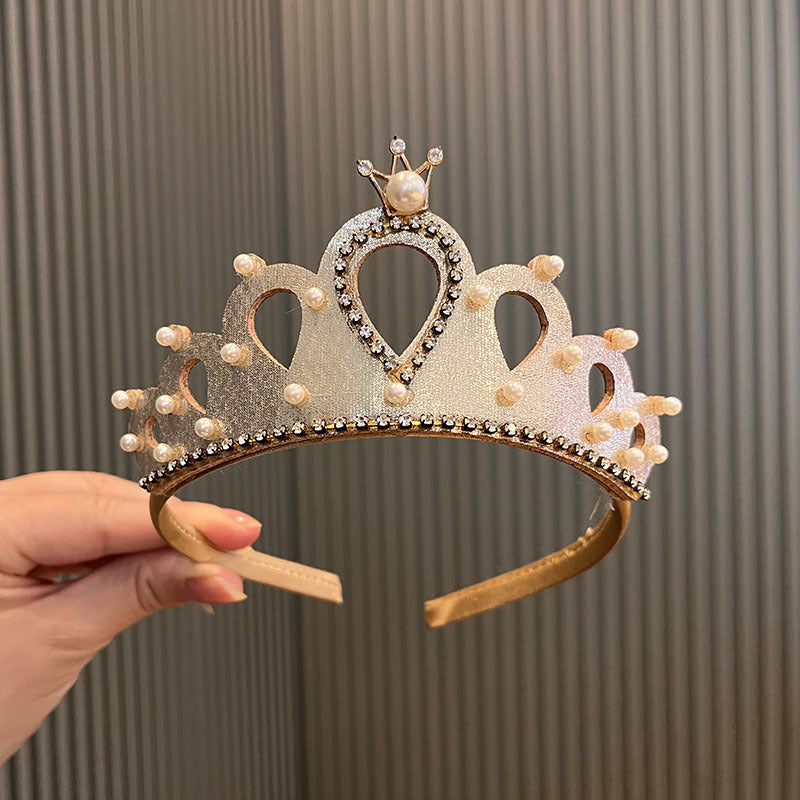 Prinsess Krona Hårband Flickor – Handgjord PVC Kristall Koreansk Stil Födelsedag Föreställning 0–10+ År 2026