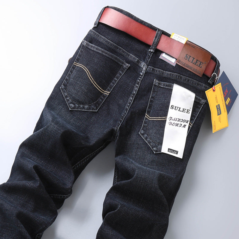 Herrjeans Straight Leg Stretch – Sulee Business Casual Denim Tvättad Allväders W28–W40 2026