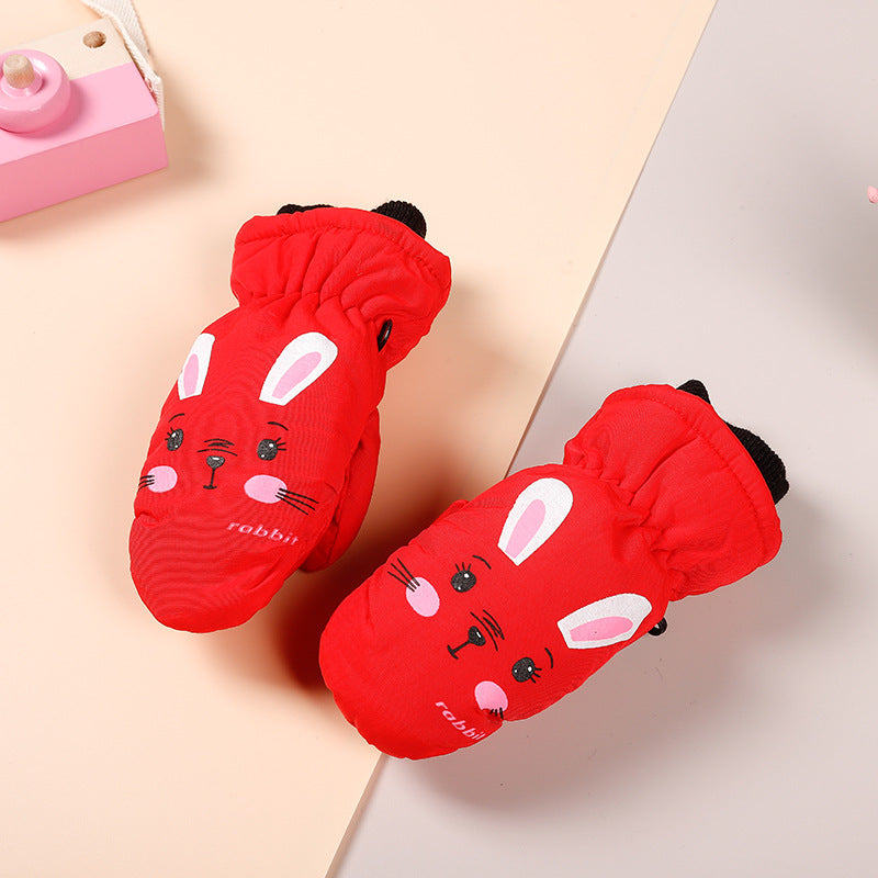 Barnhandskar Skid & Utomhus – Cartoon Vattentåliga Varma Mittens & Femfinger Unisex 2–10 År HX-01 2026