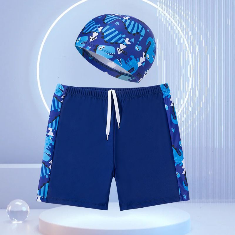 Pojkar Badbyxor Set – Mönstrat med Huva Simglasögon & Väska Snabbtorkande Polyester S–4XL Badkläder Barn 2026