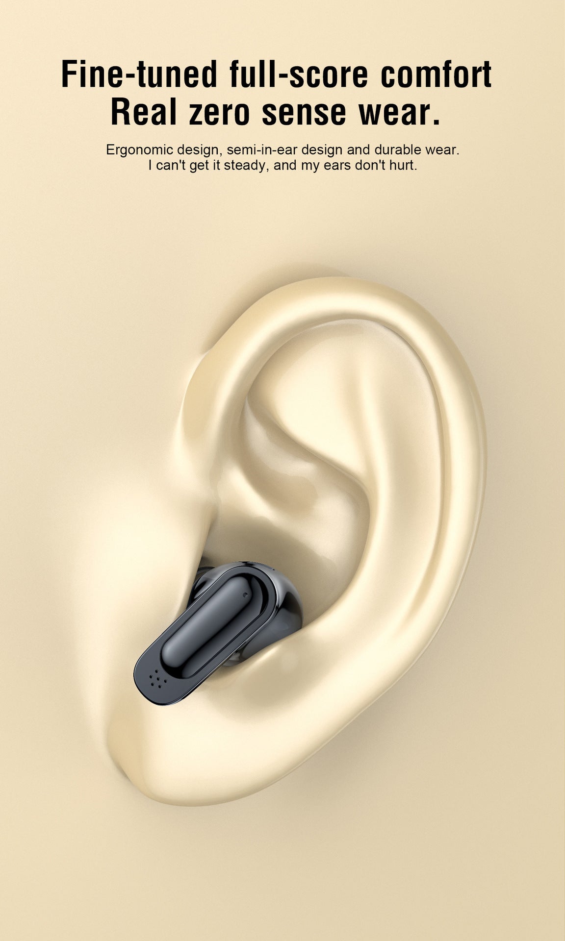 BOSECXT V11 True Wireless In-Ear Earbuds – Bluetooth 5.4 ANC ENC HiFi Stereo Touch-kontroll Mikrofon Laddningsfodral Svart