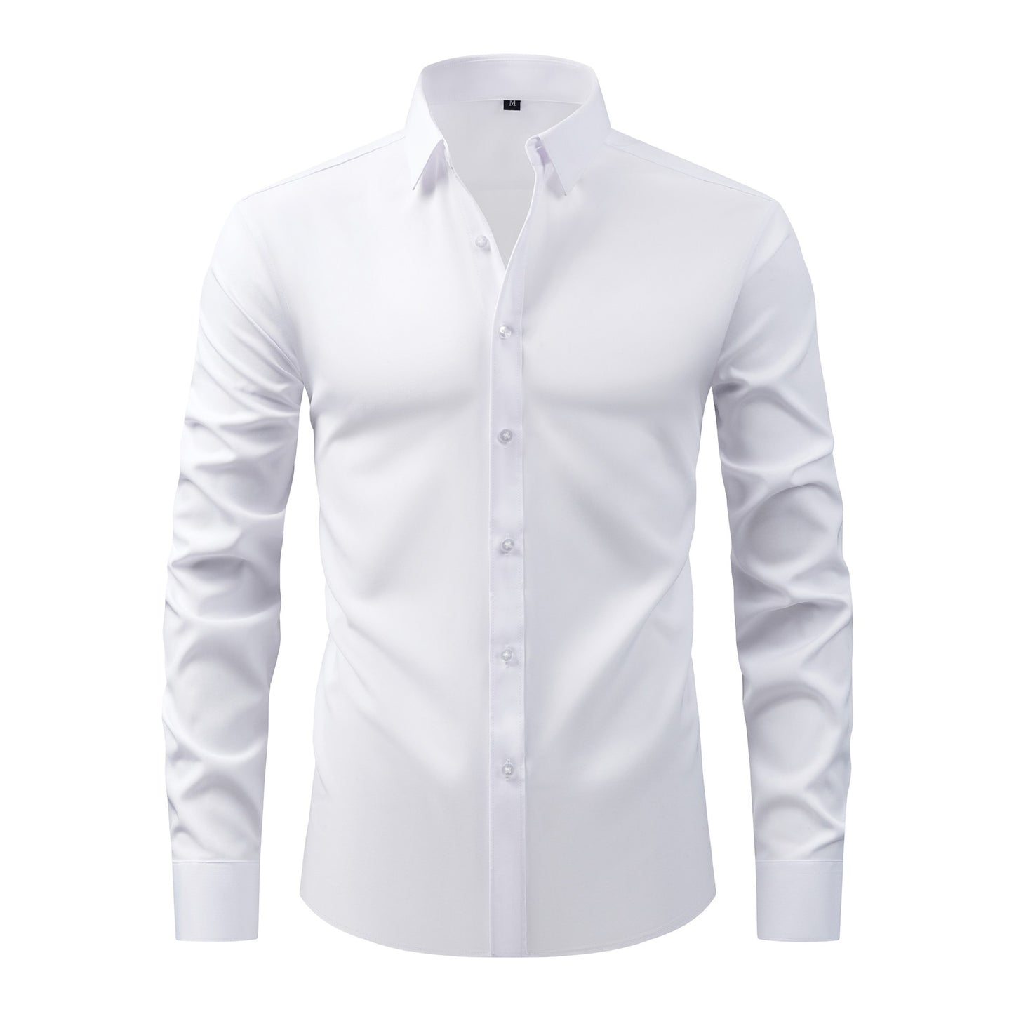 Cross-Border Lightweight Stretchy Plus-Size Men's Shirts, Wrinkle-Resistant Long-Sleeve Shirts, Amazon Cardigan Long-Sleeve Shirts for Men