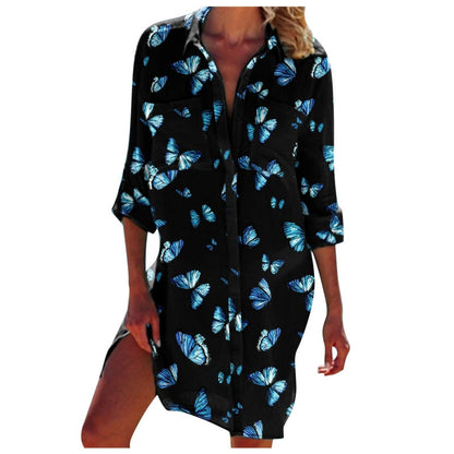 New Foreign Trade Cross-Border Model, Long-Sleeved Swimsuit Shirt, Women's Clothing, Printed Vacation Beachwear