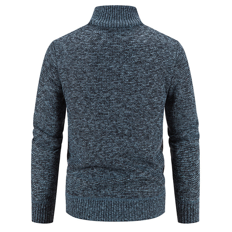 Foreign trade cross-border 2024 winter new spell cardigan sweater men's coat sweater European and American style sweater stand collar