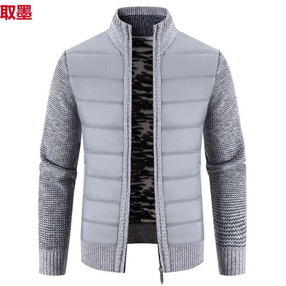 Foreign trade cross-border 2024 winter new spell cardigan sweater men's coat sweater European and American style sweater stand collar