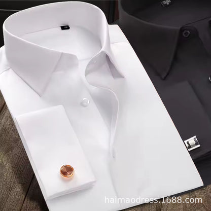 Herrskjorta Plus Size – Randig Business Casual Slim Fit för Herr 2026