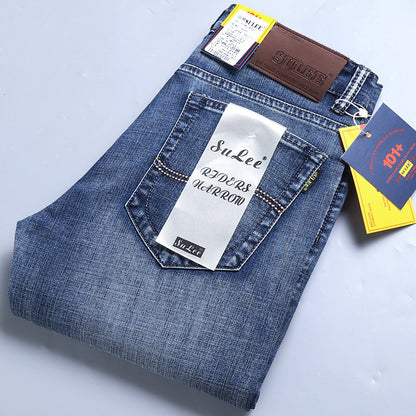 Su Lee Herr Jeans – Elastiska Raka Retrobyxor för Herr 2026