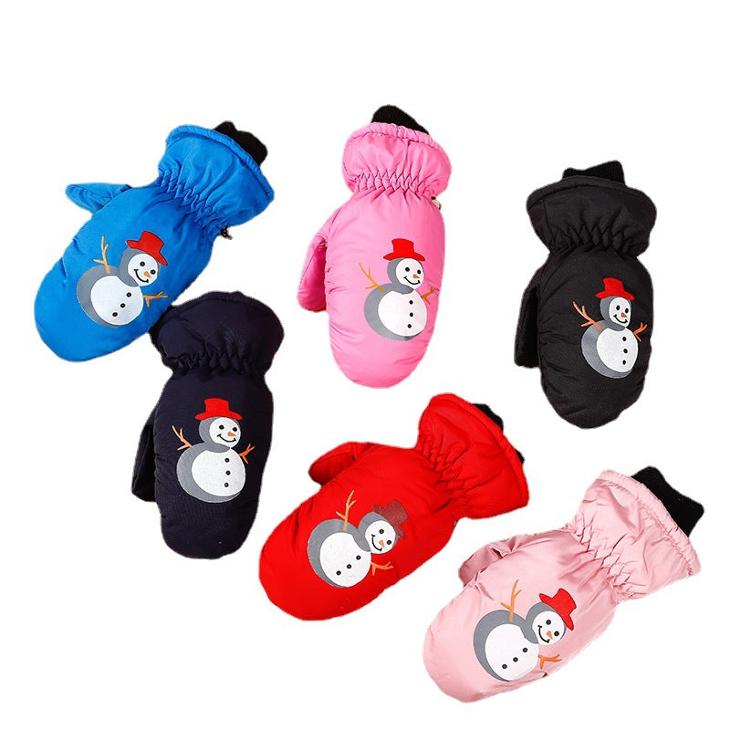 Barnhandskar Skid & Utomhus – Cartoon Vattentåliga Varma Mittens & Femfinger Unisex 2–10 År HX-01 2026