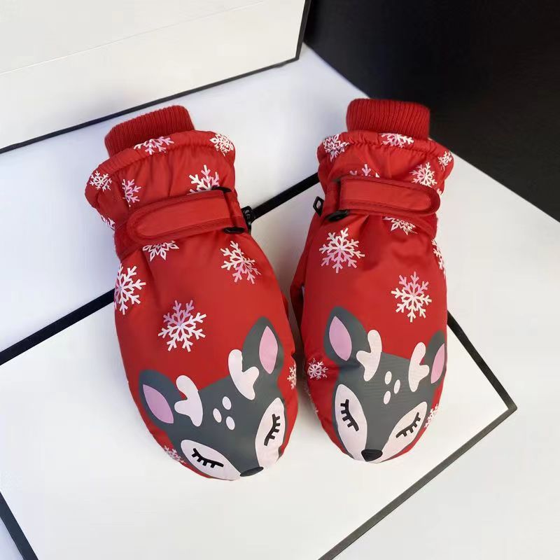 Barnhandskar Skid & Utomhus – Cartoon Vattentåliga Varma Mittens & Femfinger Unisex 2–10 År HX-01 2026