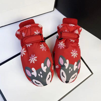 Barnhandskar Skid & Utomhus – Cartoon Vattentåliga Varma Mittens & Femfinger Unisex 2–10 År HX-01 2026