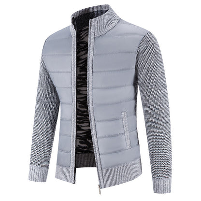 Foreign trade cross-border 2024 winter new spell cardigan sweater men's coat sweater European and American style sweater stand collar
