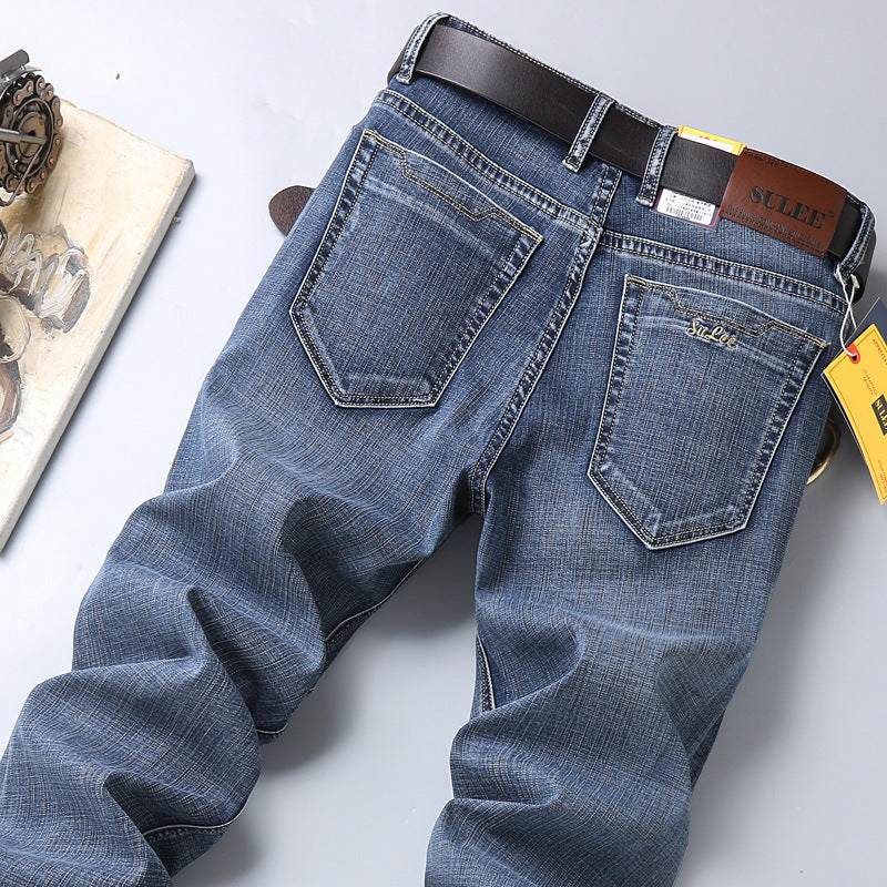 Herrjeans Straight Leg Stretch – Sulee Business Casual Denim Tvättad Allväders W28–W40 2026