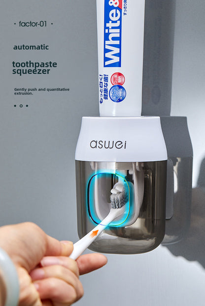 Toothpaste Squeeze Artifact Full-automatic Squeezer Storage Rack Wall-mounted Lazy Toothbrush Holder Non-perforated Children's Rack
