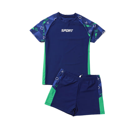 Pojkar Tvådelat Badset – UV-skydd Kortärm/Långärm med Huva Polyester 140–190 cm Badkläder Barn YYDS140 2026