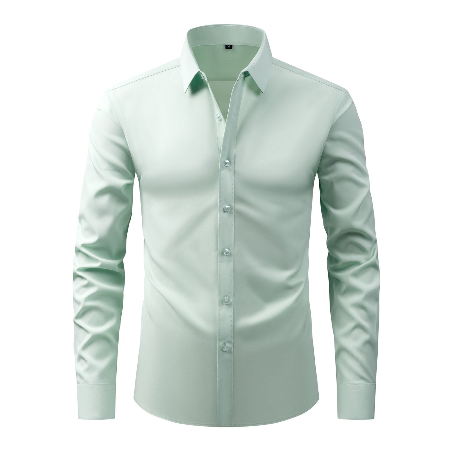 Cross-Border Lightweight Stretchy Plus-Size Men's Shirts, Wrinkle-Resistant Long-Sleeve Shirts, Amazon Cardigan Long-Sleeve Shirts for Men