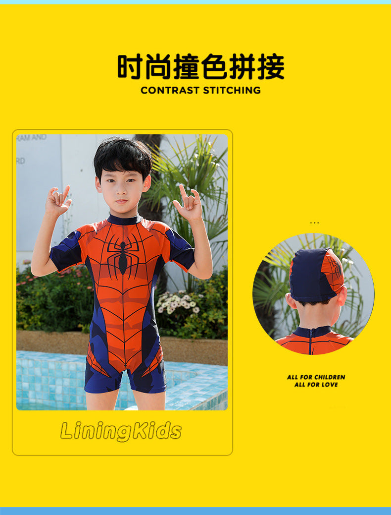Pojkar Helbadset Långärm – Spider-Man Motiv UV-skydd Snabbtorkande Polyester L–4XL Badkläder Barn 2102 2026