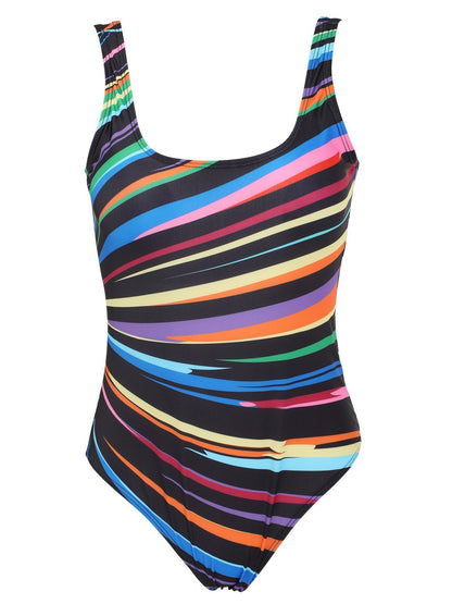 Dam Helbaddräkt Ränder – Gradient Ränder Plus Size Ärlös Polyester S–5XL Badkläder Dam 9571 2026