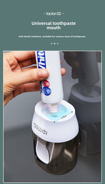 Toothpaste Squeeze Artifact Full-automatic Squeezer Storage Rack Wall-mounted Lazy Toothbrush Holder Non-perforated Children's Rack