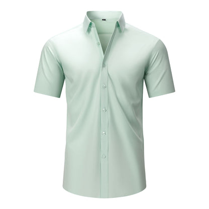 Cross-Border Lightweight Stretchy Plus-Size Men's Shirts, Wrinkle-Resistant Long-Sleeve Shirts, Amazon Cardigan Long-Sleeve Shirts for Men