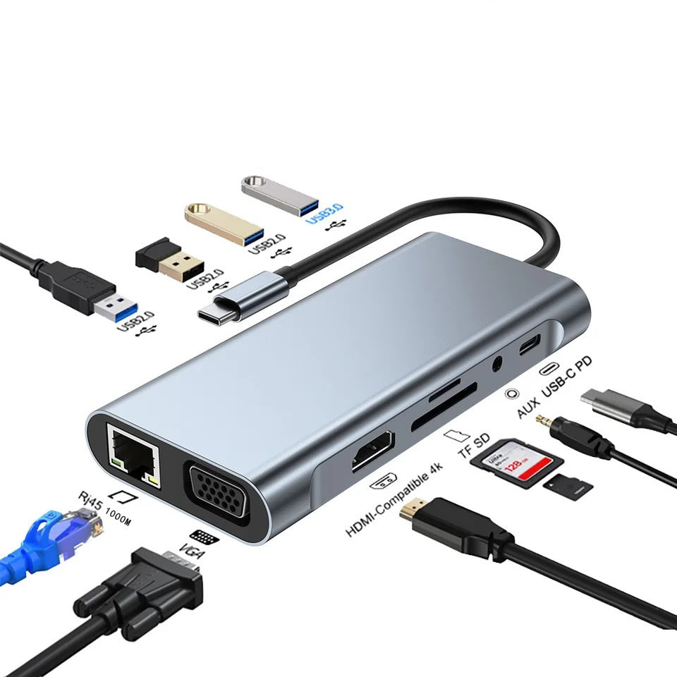 Type-C to HDMI High-Definition 4K Expansion Dock Usb3.0Hub Splitter Usb-C Multi-Function 7-in-1 Docking Station