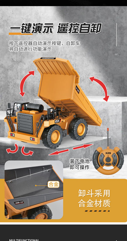 Cross-border 11-way children's electric toy lighting and sound effects engineering vehicle 1:20 crawler alloy remote control excavator model
