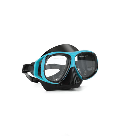 Wave Snorkelset med Styrkelinser – Härdat Glas Torr Andningstub Silikon Anti-Dimma 0–600° Dykglasogön