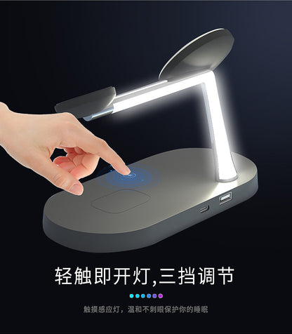 The new five-in-one wireless charger 15W vertical fast charging is suitable for Apple mobile phone watch headset wireless charging