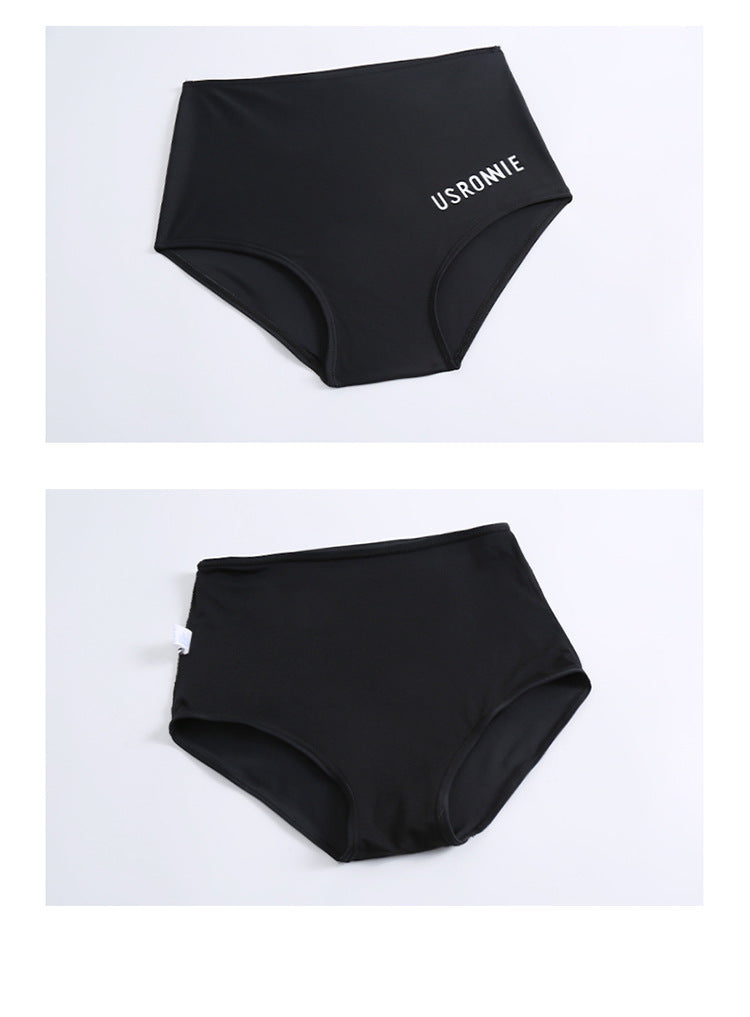 Dam Tre-delat Badset Långärm – Slimmande Bukdöljande Koreansk Fairy-stil Svart S–XL Badkläder Dam 9035 2026