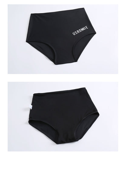 Dam Tre-delat Badset Långärm – Slimmande Bukdöljande Koreansk Fairy-stil Svart S–XL Badkläder Dam 9035 2026
