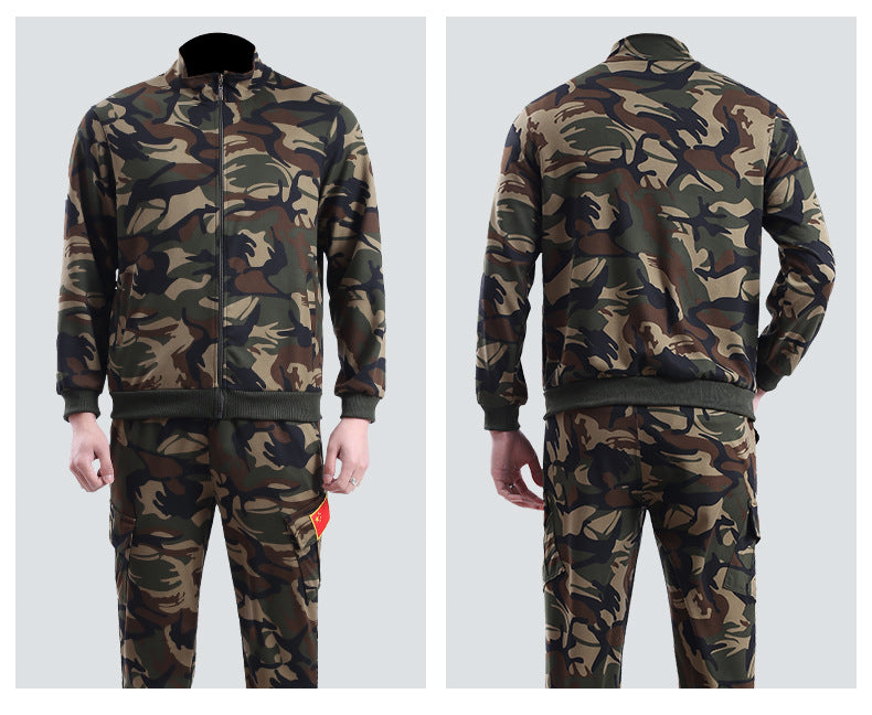 Spring and Autumn Camouflage Work Clothes Men's Anti-Scratch Wear-Resistant Labor Protection Clothing Thickened New suit Pants Site Maintenance Auto Repair Clothing
