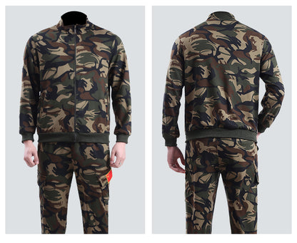 Spring and Autumn Camouflage Work Clothes Men's Anti-Scratch Wear-Resistant Labor Protection Clothing Thickened New suit Pants Site Maintenance Auto Repair Clothing