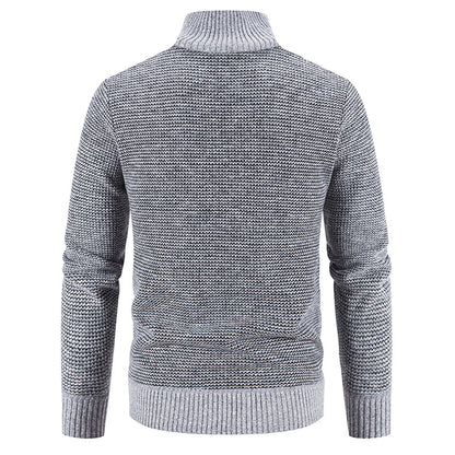 Foreign trade cross-border 2024 winter new spell cardigan sweater men's coat sweater European and American style sweater stand collar