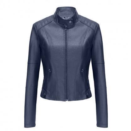 Damjacka PU-Läder Kort Motorcykel Retro Street Style Zipper för Dam 2026
