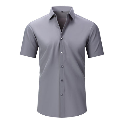 Cross-Border Lightweight Stretchy Plus-Size Men's Shirts, Wrinkle-Resistant Long-Sleeve Shirts, Amazon Cardigan Long-Sleeve Shirts for Men