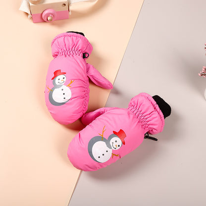 Barnhandskar Skid & Utomhus – Cartoon Vattentåliga Varma Mittens & Femfinger Unisex 2–10 År HX-01 2026