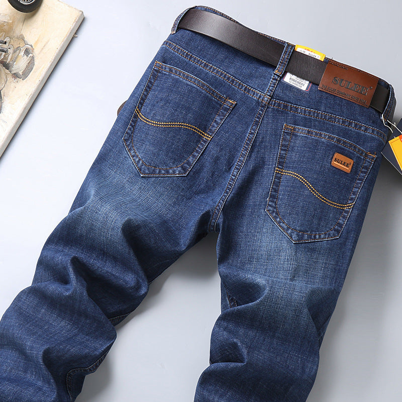 Su Lee Herr Jeans – Elastiska Raka Retrobyxor för Herr 2026