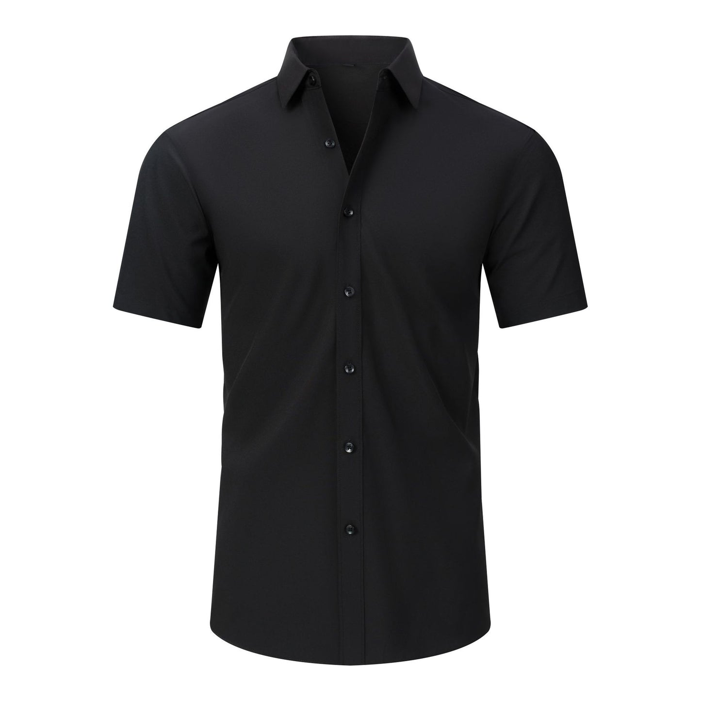 Cross-Border Lightweight Stretchy Plus-Size Men's Shirts, Wrinkle-Resistant Long-Sleeve Shirts, Amazon Cardigan Long-Sleeve Shirts for Men