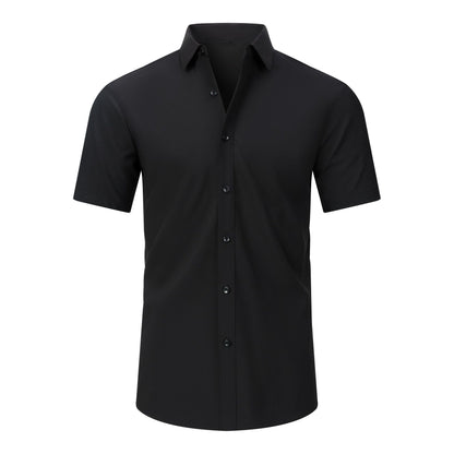 Cross-Border Lightweight Stretchy Plus-Size Men's Shirts, Wrinkle-Resistant Long-Sleeve Shirts, Amazon Cardigan Long-Sleeve Shirts for Men