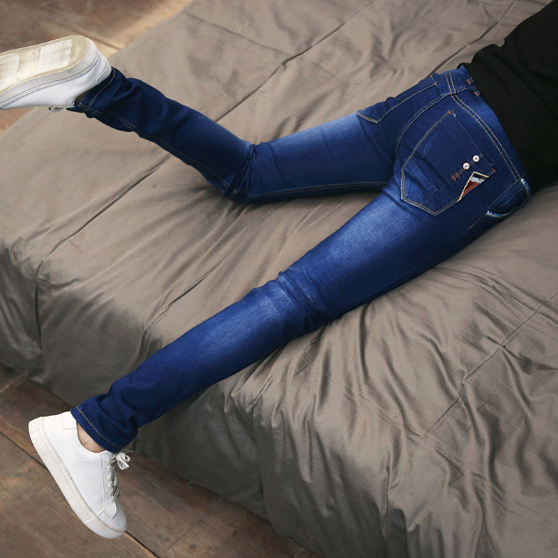 Slim fit herrjeans med stretch, tunna sommarjeans 27–36
