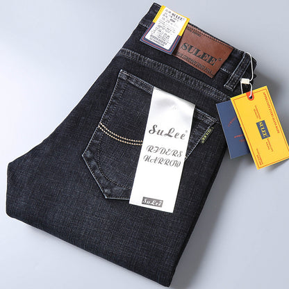 Su Lee Herr Jeans – Elastiska Raka Retrobyxor för Herr 2026