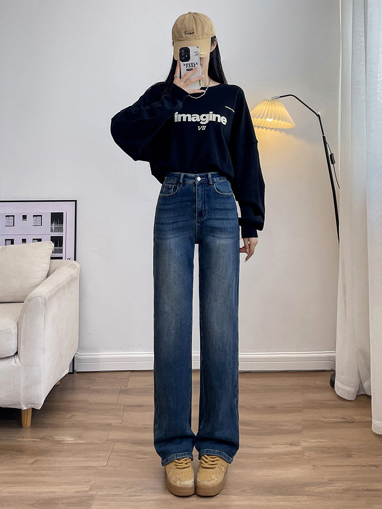 Damjeans High Waist Wide Leg Stretch Denim för Dam 2026