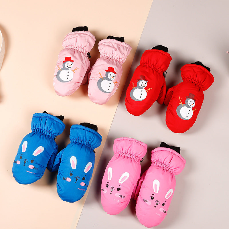 Barnhandskar Skid & Utomhus – Cartoon Vattentåliga Varma Mittens & Femfinger Unisex 2–10 År HX-01 2026