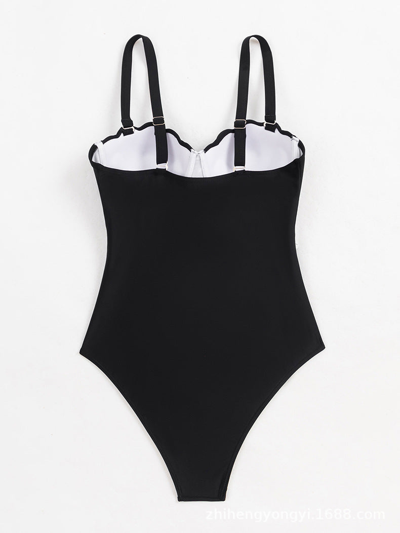 Dam Helbaddräkt Stålbygel & Bröstkudde – Tight Sexig Stropp Nylon Svart & Turkos S–XL Badkläder Dam 220431A 2026